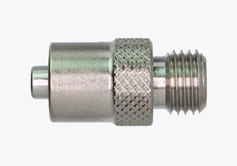 A3422 Male Luer Lock (13/32 knurled) to 5/16-28 male thread, no slots